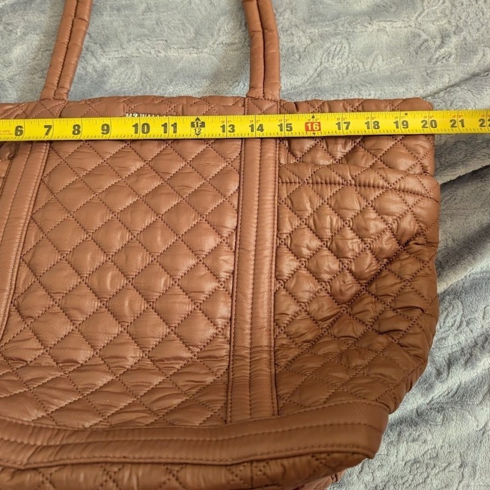MZ Wallace Quilted Tote in Cognac Brown Nylon - Picture 14 of 16